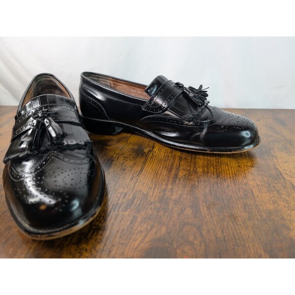 Bostonian Classics First Flex Men’s Tassel Wingtip Loafers Shoes Sz 9M Black main image 4